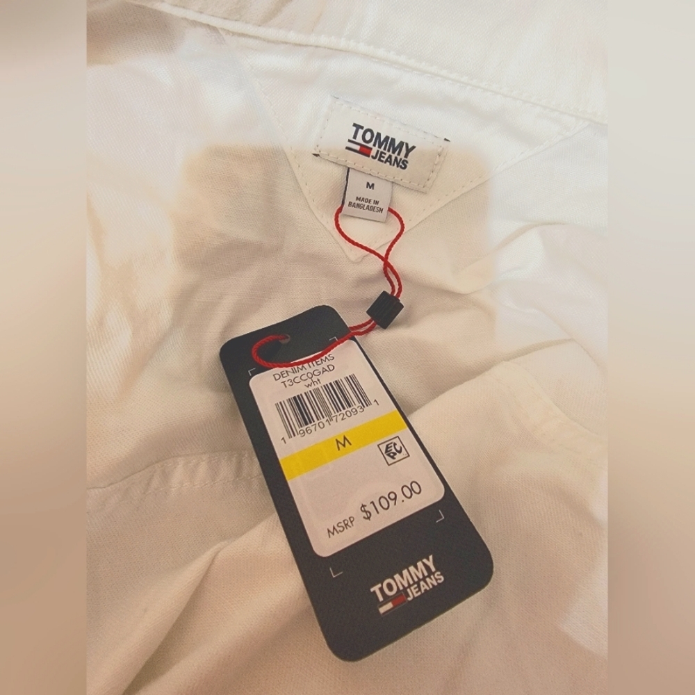 Tommy Hilfiger White Trucker Denim Jean Jacket Women's Size Medium - Picture 8 of 12